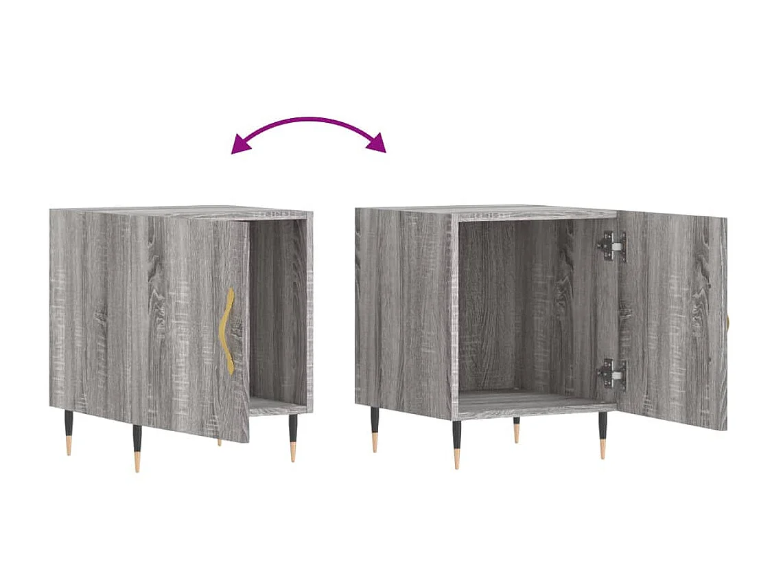 Nachttisch Grau Nachtschrank Sonoma 40x40x50 cm Holzwerkstoff -RN72541