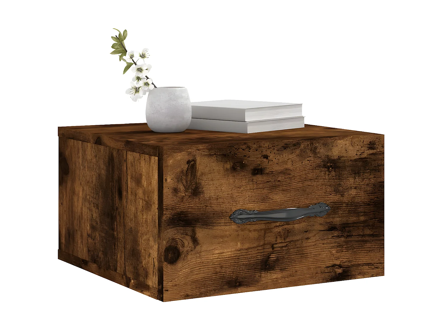 Wand-Nachttisch Nachtschrank Räuchereiche 35x35x20 cm -RN17896