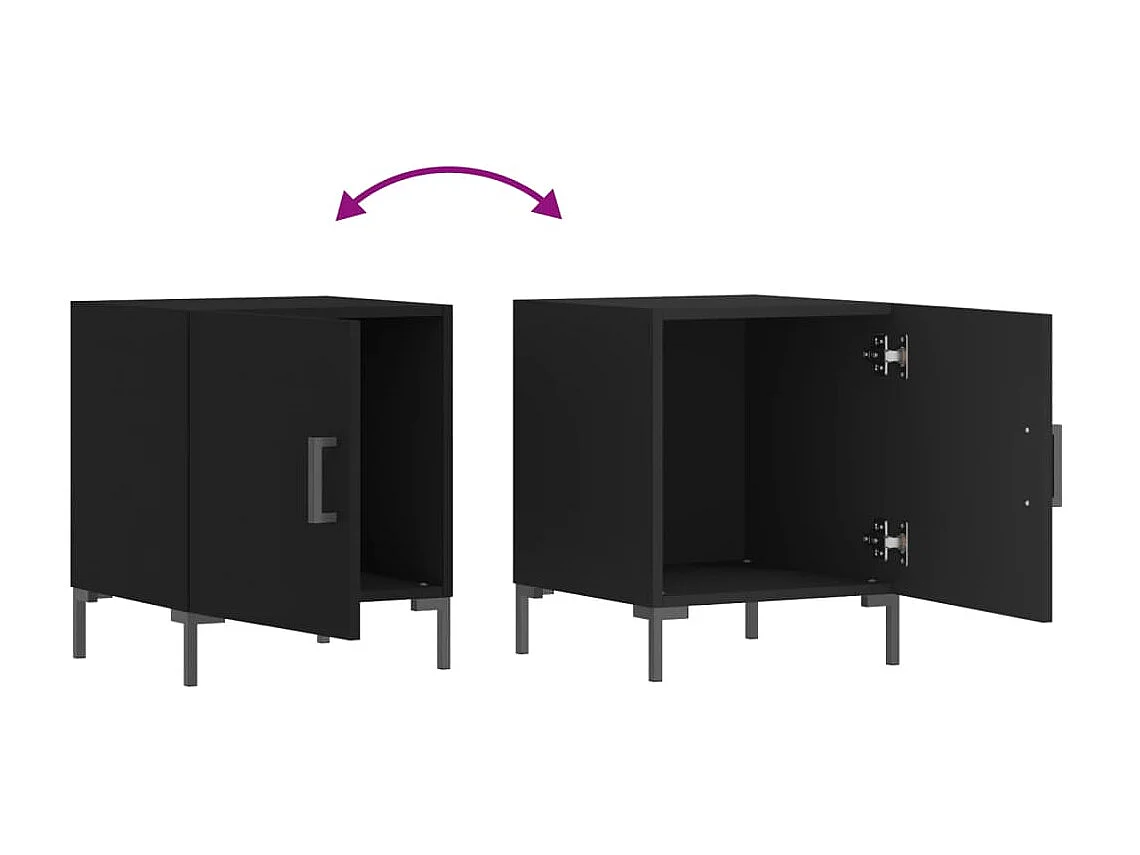 Nachttisch Nachtschrank Schwarz 40x40x50 cm Holzwerkstoff -RN46673