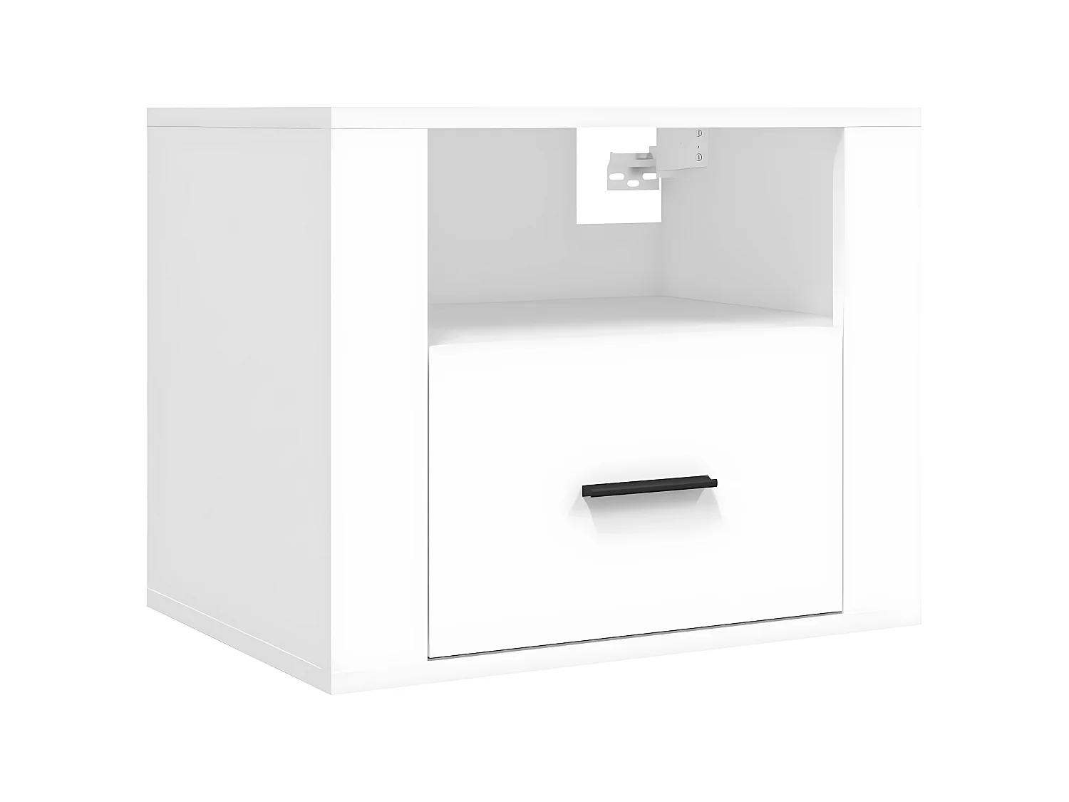 2er-Set Wand-Nachttische Nachtschrank Weiß 50x36x40 cm -RN30387