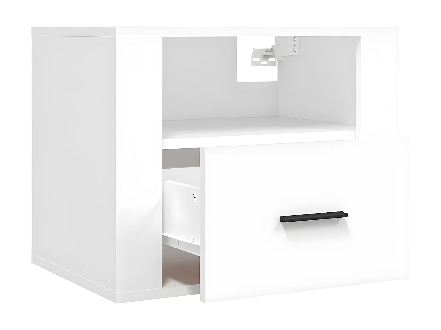 2er-Set Wand-Nachttische Nachtschrank Weiß 50x36x40 cm -RN30387