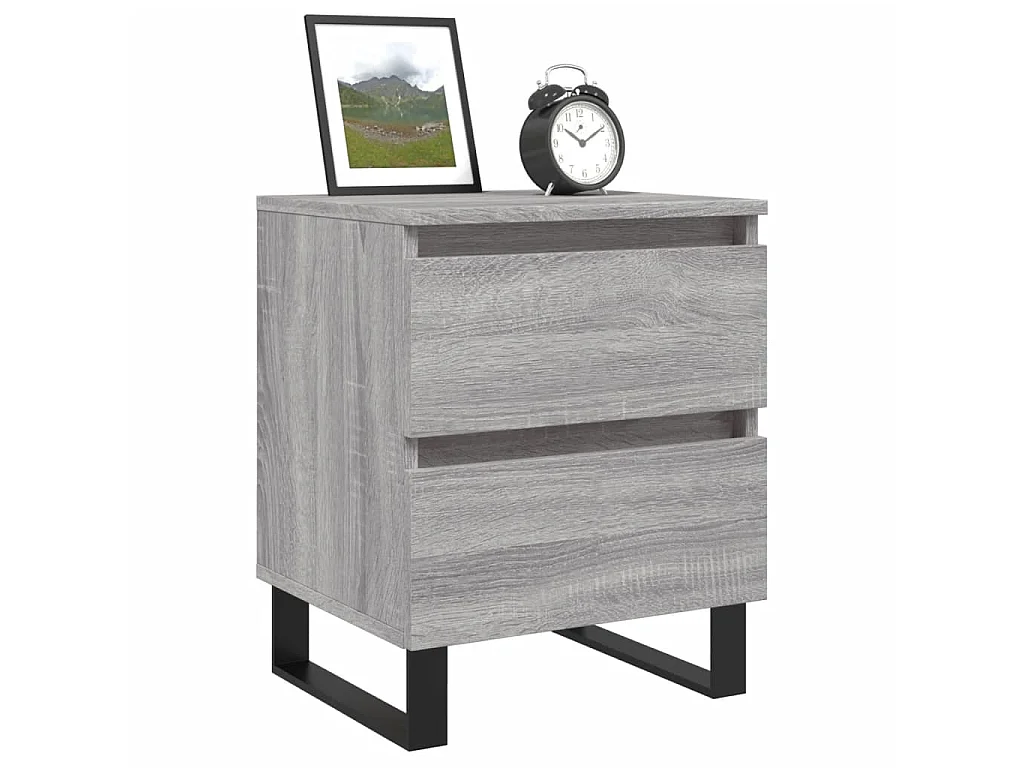 Nachttisch Grau Nachtschrank Sonoma 40x35x50 cm Holzwerkstoff -RN82604