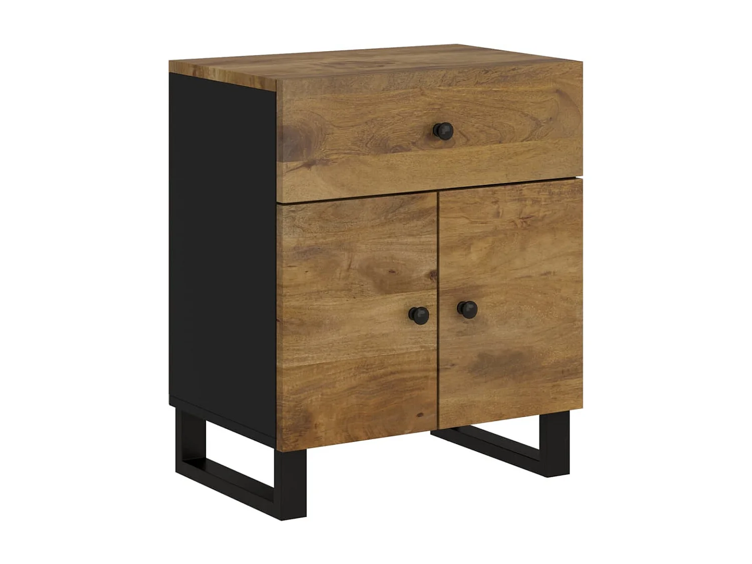 Nachttisch Nachtschrank 50x33x60 cm Massivholz Mango & Holzwerkstoff -RN62458