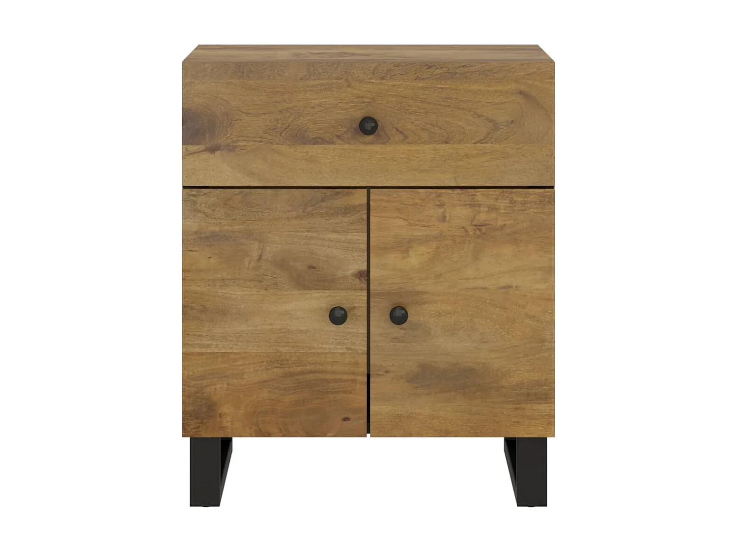 Nachttisch Nachtschrank 50x33x60 cm Massivholz Mango & Holzwerkstoff -RN62458