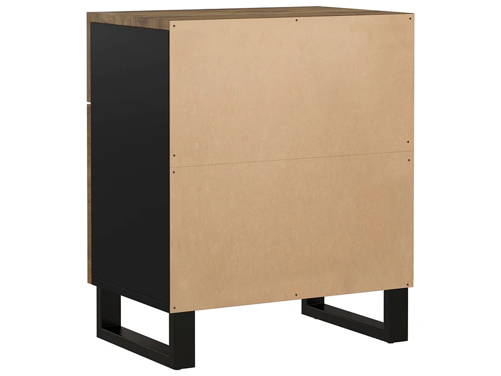 Nachttisch Nachtschrank 50x33x60 cm Massivholz Mango & Holzwerkstoff -RN62458