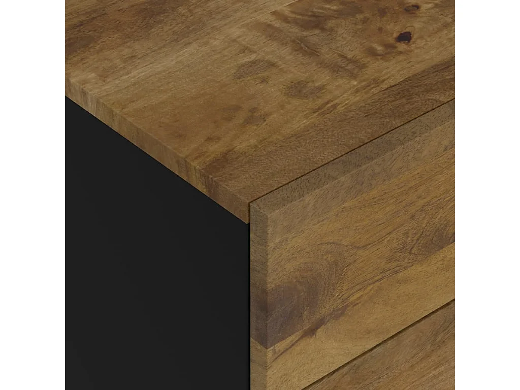 Nachttisch Nachtschrank 50x33x60 cm Massivholz Mango & Holzwerkstoff -RN62458