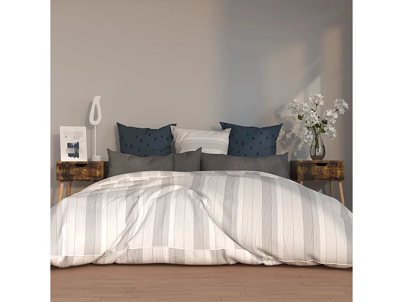 2er-Set Nachttische Nachtschrank Räuchereiche 40x40x56 cm Holzwerkstoff -RN56544