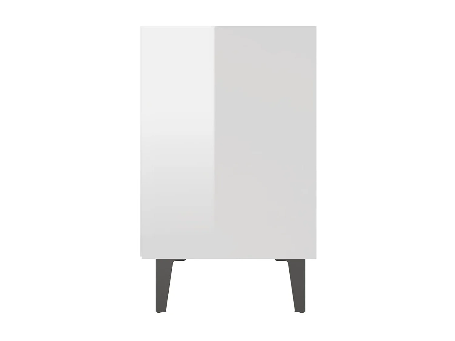 2er-Set Nachttische Nachtschrank mit Metallbeinen Hochglanz-Weiß 40x30x50 cm -RN91935