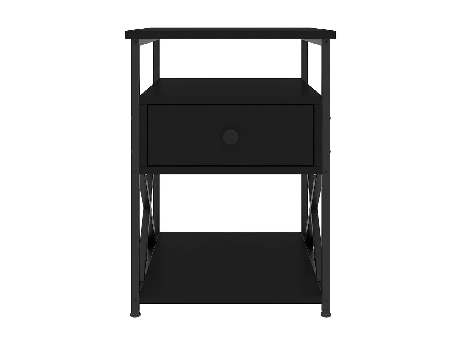 2er-Set Nachttische Nachtschrank Schwarz 40x42x55 cm Holzwerkstoff -RN42610