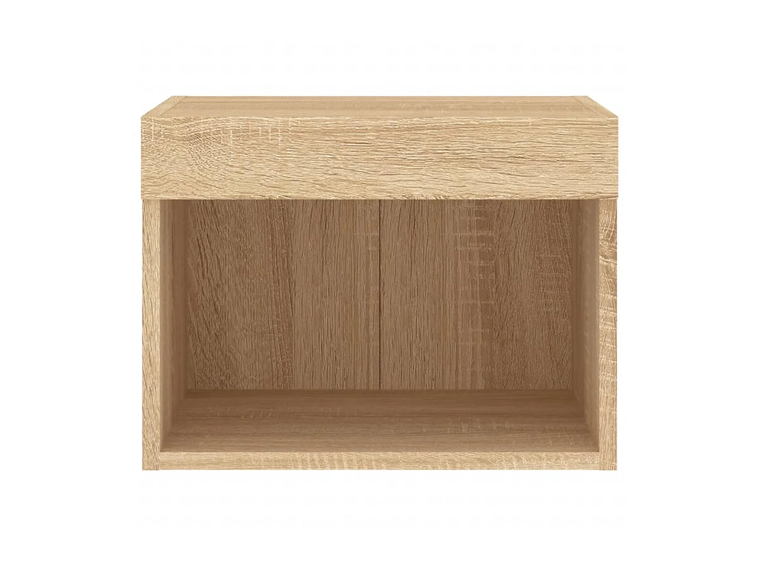 Wand-Nachttisch Nachtschrank mit LED-Leuchten Sonoma-Eiche -RN58311