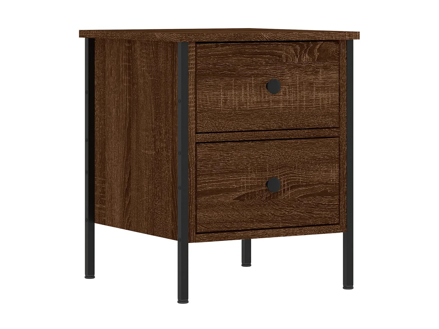 2er-Set Nachttische Nachtschrank Braun Eichen-Optik 40x42x50 cm Holzwerkstoff -RN33600