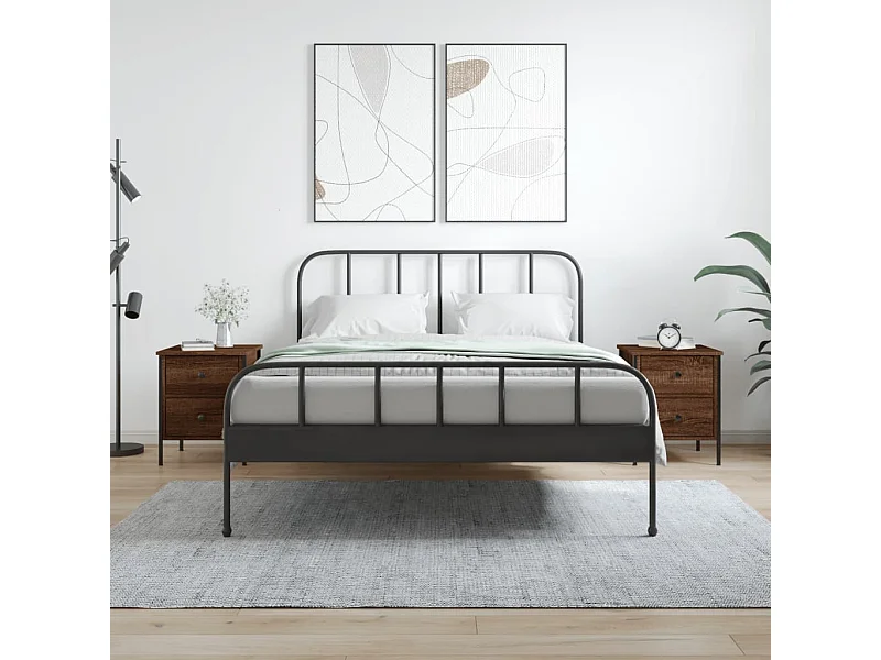 2er-Set Nachttische Nachtschrank Braun Eichen-Optik 40x42x50 cm Holzwerkstoff -RN33600