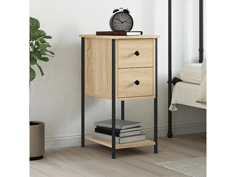 Nachttisch Nachtschrank Sonoma-Eiche 32x42x70 cm Holzwerkstoff -RN41659