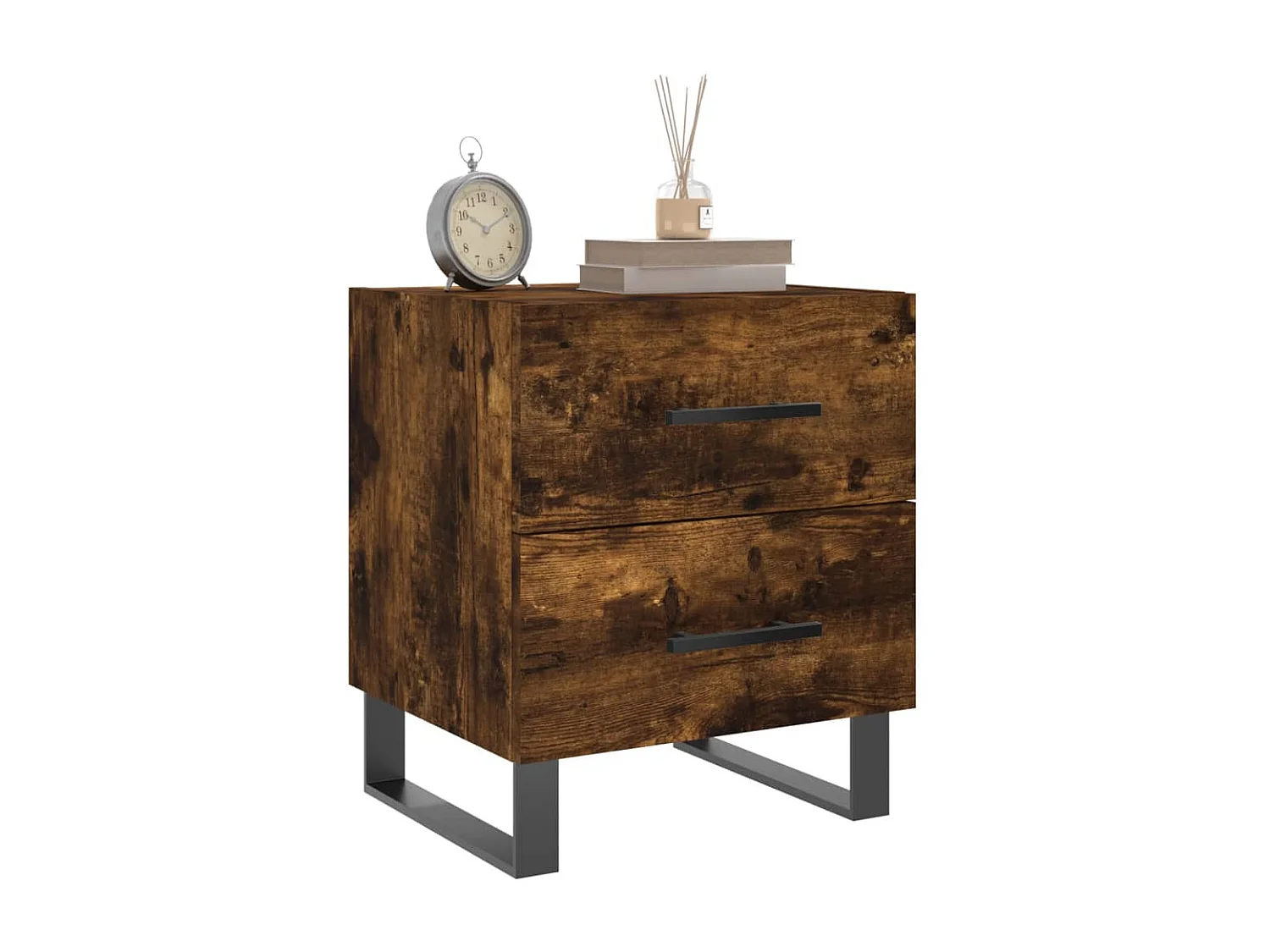 Nachttisch Nachtschrank Räuchereiche 40x35x47,5 cm Holzwerkstoff -RN72066