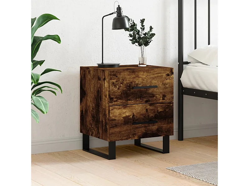 Nachttisch Nachtschrank Räuchereiche 40x35x47,5 cm Holzwerkstoff -RN72066