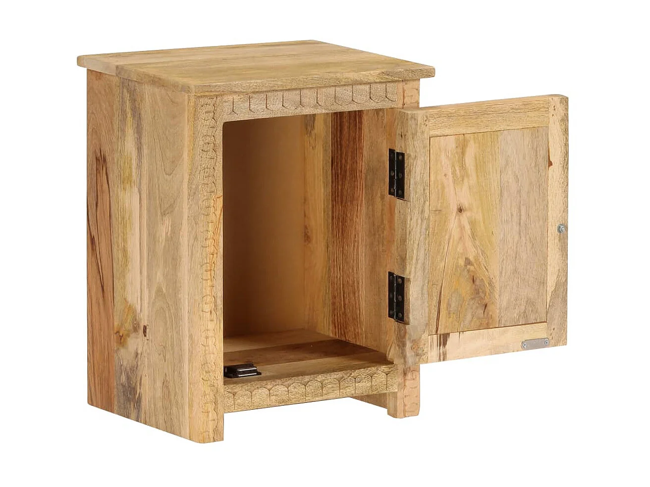 Nachttisch Nachtschrank Mangoholz Massiv 40 x 30 x 50 cm -RN22396