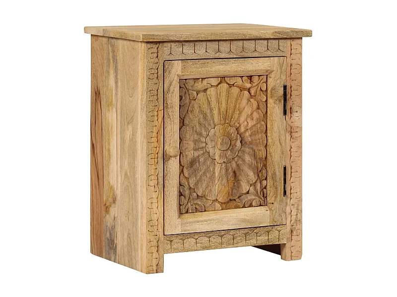 Nachttisch Nachtschrank Mangoholz Massiv 40 x 30 x 50 cm -RN22396