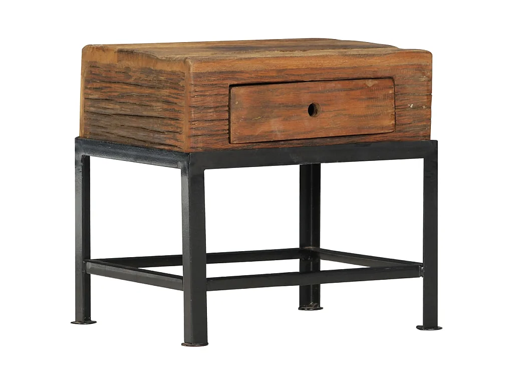 Nachttisch Nachtschrank 40x35x40 cm Altholz Massiv -RN51061