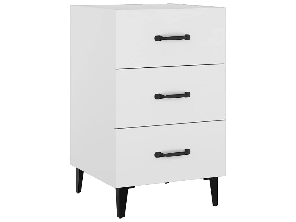 Nachttisch Nachtschrank Weiß 40x40x66 cm Holzwerkstoff -RN19523