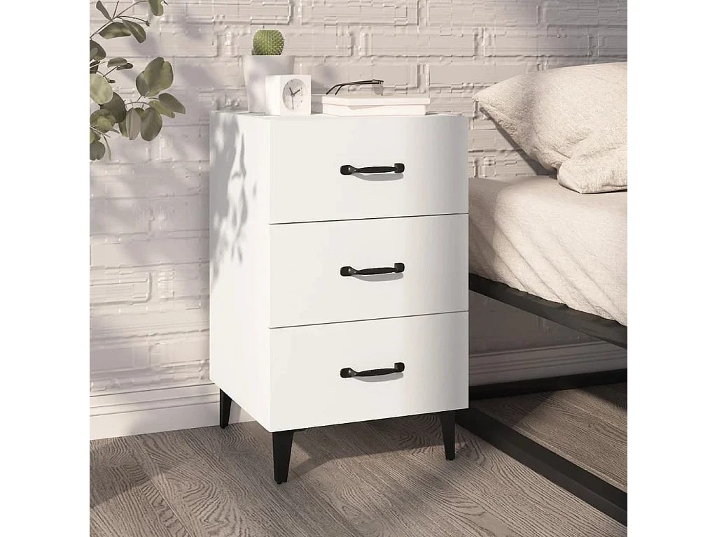 Nachttisch Nachtschrank Weiß 40x40x66 cm Holzwerkstoff -RN19523