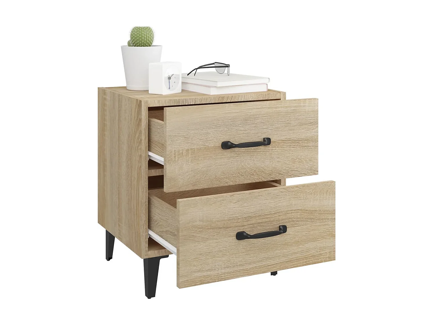 2er-Set Nachttische Nachtschrank Sonoma-Eiche 40x35x47,5 cm -RN18756