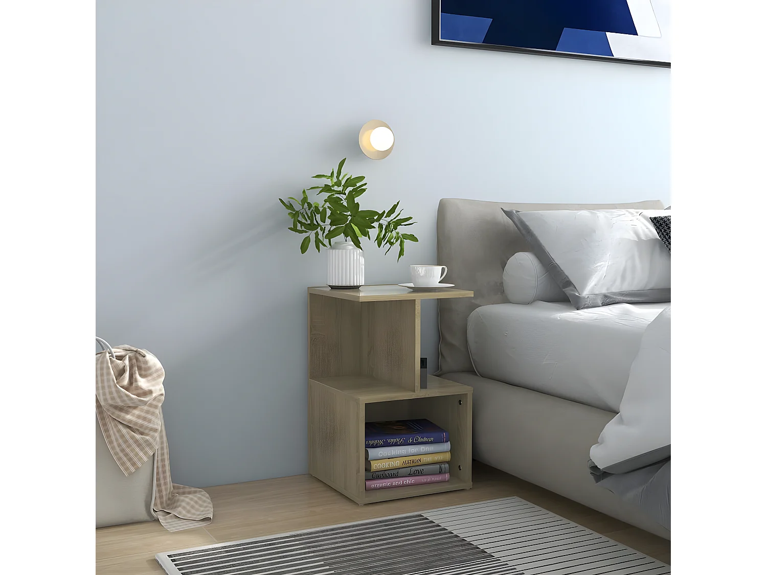 2er-Set Nachttische Nachtschrank Sonoma-Eiche 35x35x55 cm Holzwerkstoff -RN15699