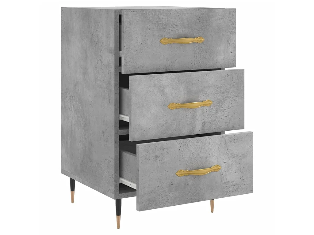 Nachttisch Betongrau Nachtschrank 40x40x66 cm Holzwerkstoff -RN67546