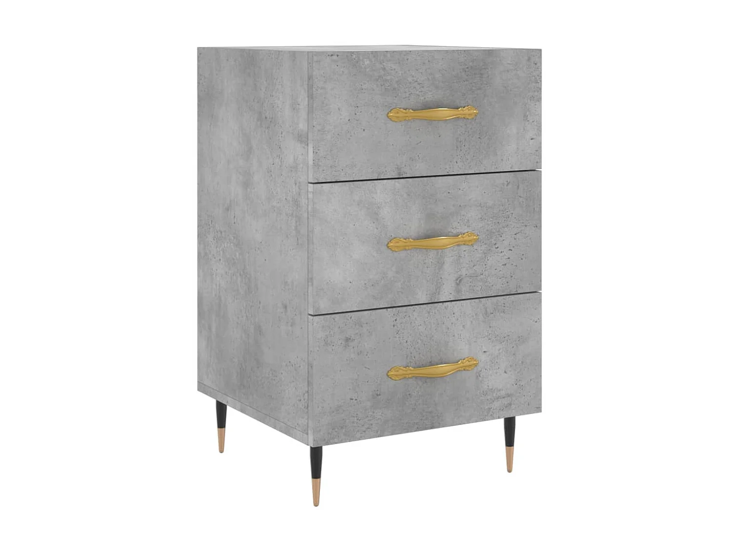 Nachttisch Betongrau Nachtschrank 40x40x66 cm Holzwerkstoff -RN67546