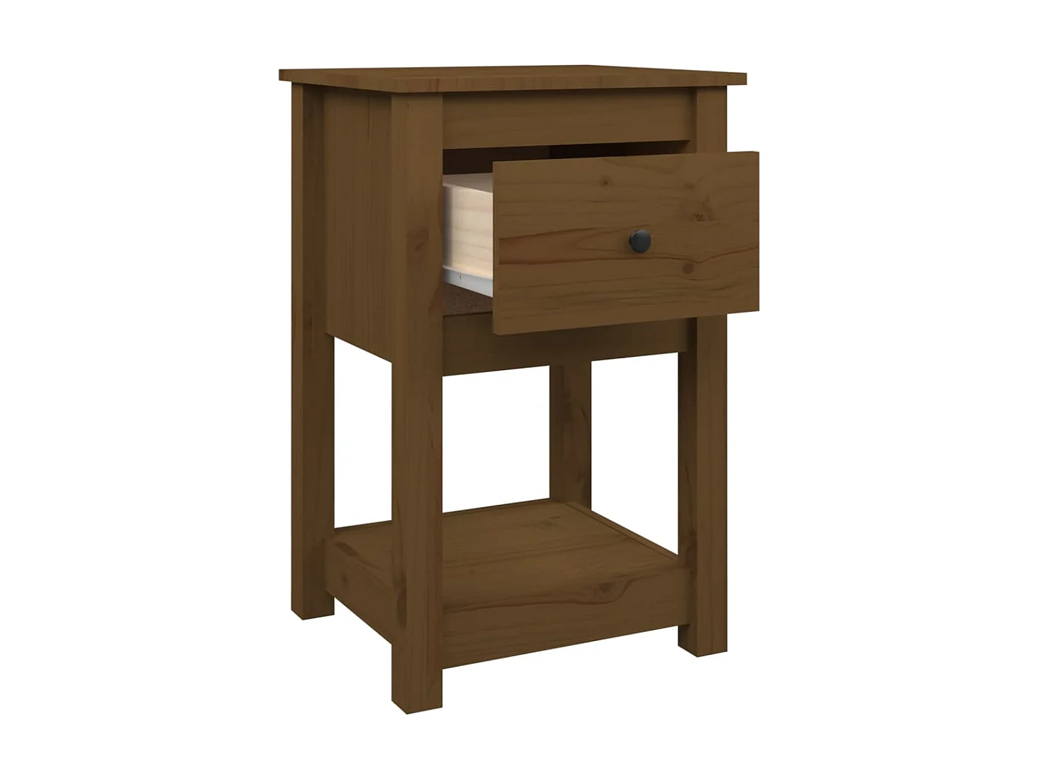 Nachttisch Nachtschrank Honigbraun 40x35x61,5 cm Massivholz Kiefer -RN96758