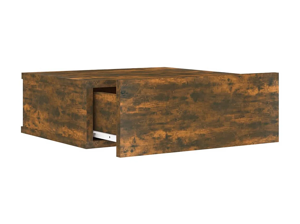 Hängender Nachttisch Nachtschrank Räuchereiche 40x30x15 cm Holzwerkstoff -RN83299