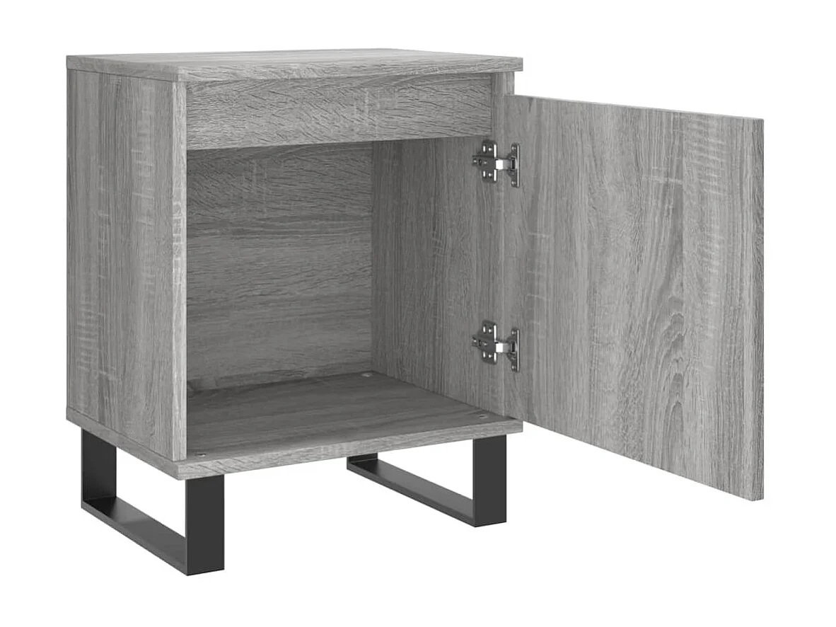 2er-Set Nachttische Nachtschrank Grau Sonoma 40x30x50 cm Holzwerkstoff -RN32109