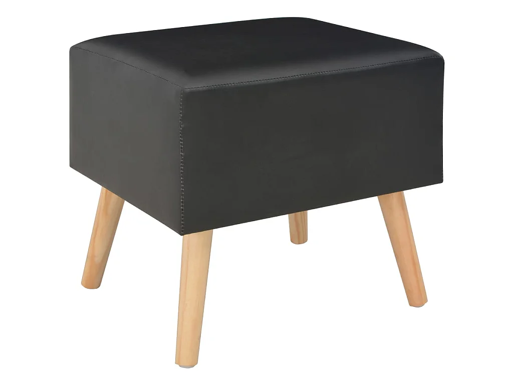 2er-Set Nachttische Nachtschrank Schwarz 40 x 35 x 40 cm Kunstleder -RN80266