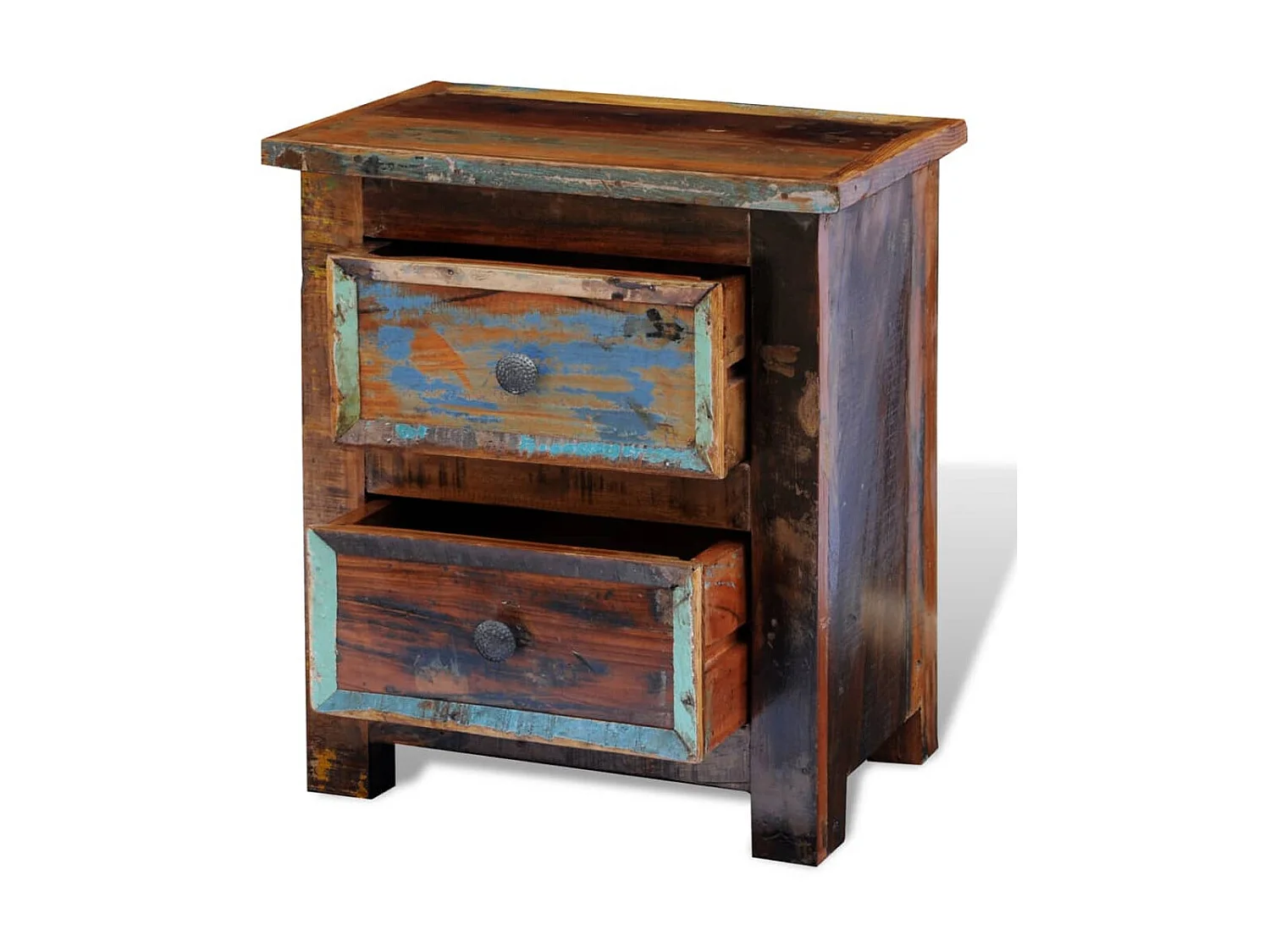 Nachttische Nachtschrank mit 2 Schubladen Altholz -RN28296
