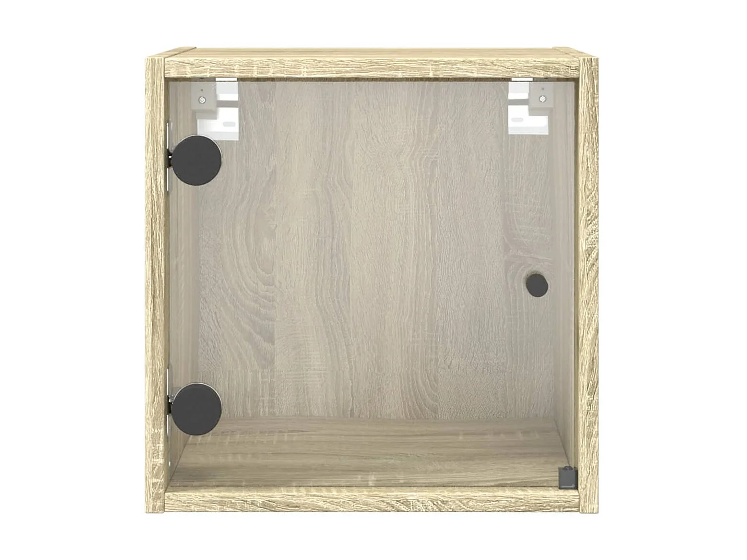 Nachttisch Nachtschrank mit Glastür Sonoma-Eiche 35x37x35 cm -RN76969