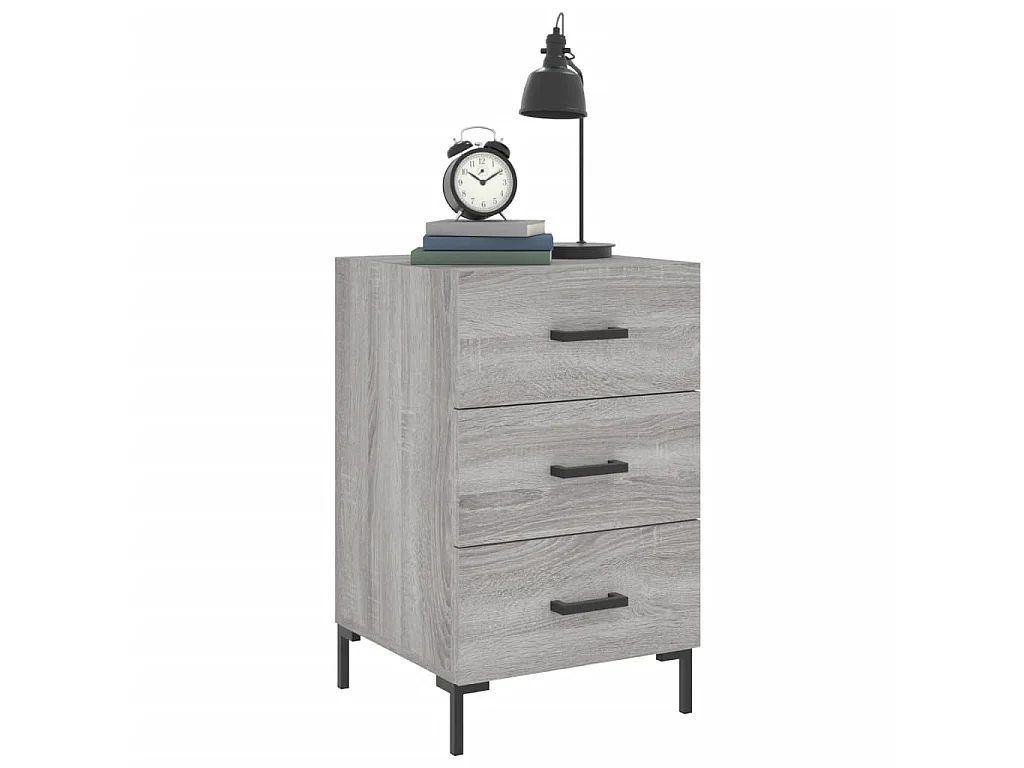Nachttisch Grau Nachtschrank Sonoma Holzwerkstoff 40x40x66 cm -RN76730