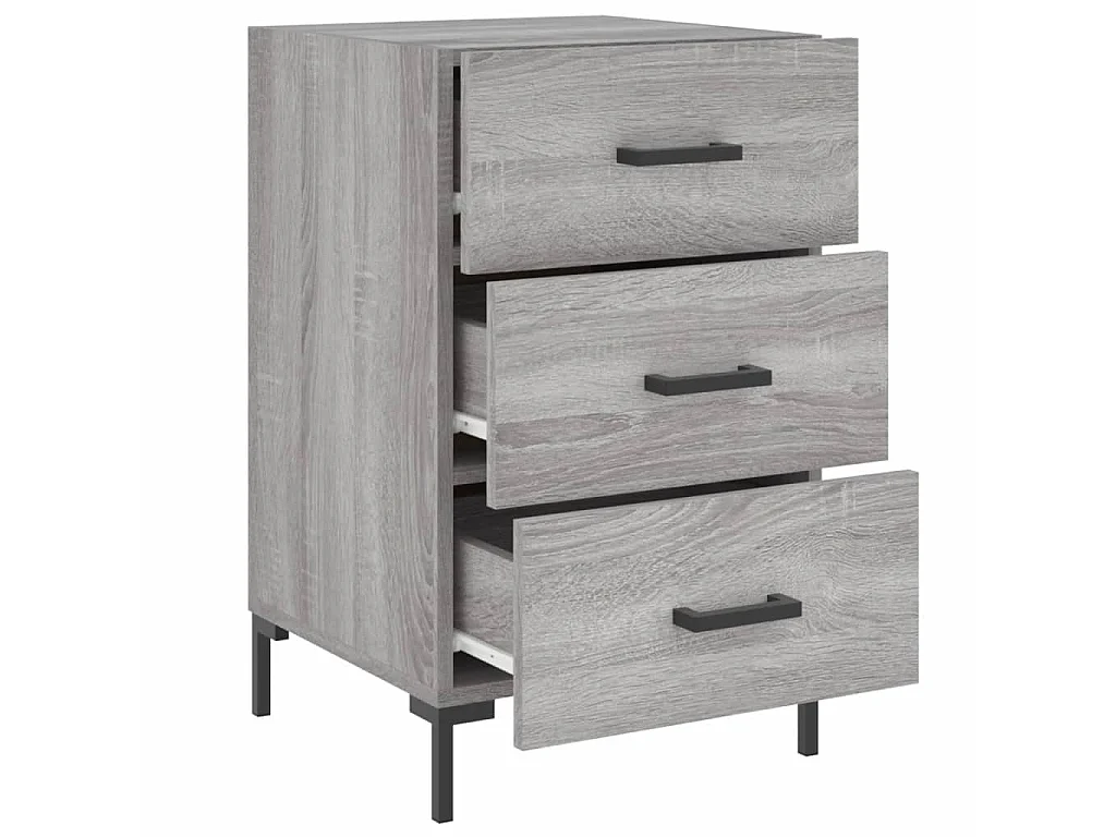 Nachttisch Grau Nachtschrank Sonoma Holzwerkstoff 40x40x66 cm -RN76730