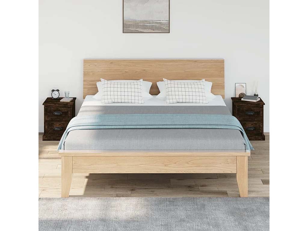 2er-Set Nachttische Nachtschrank Räuchereiche 39x39x47,5 cm Holzwerkstoff -RN55700