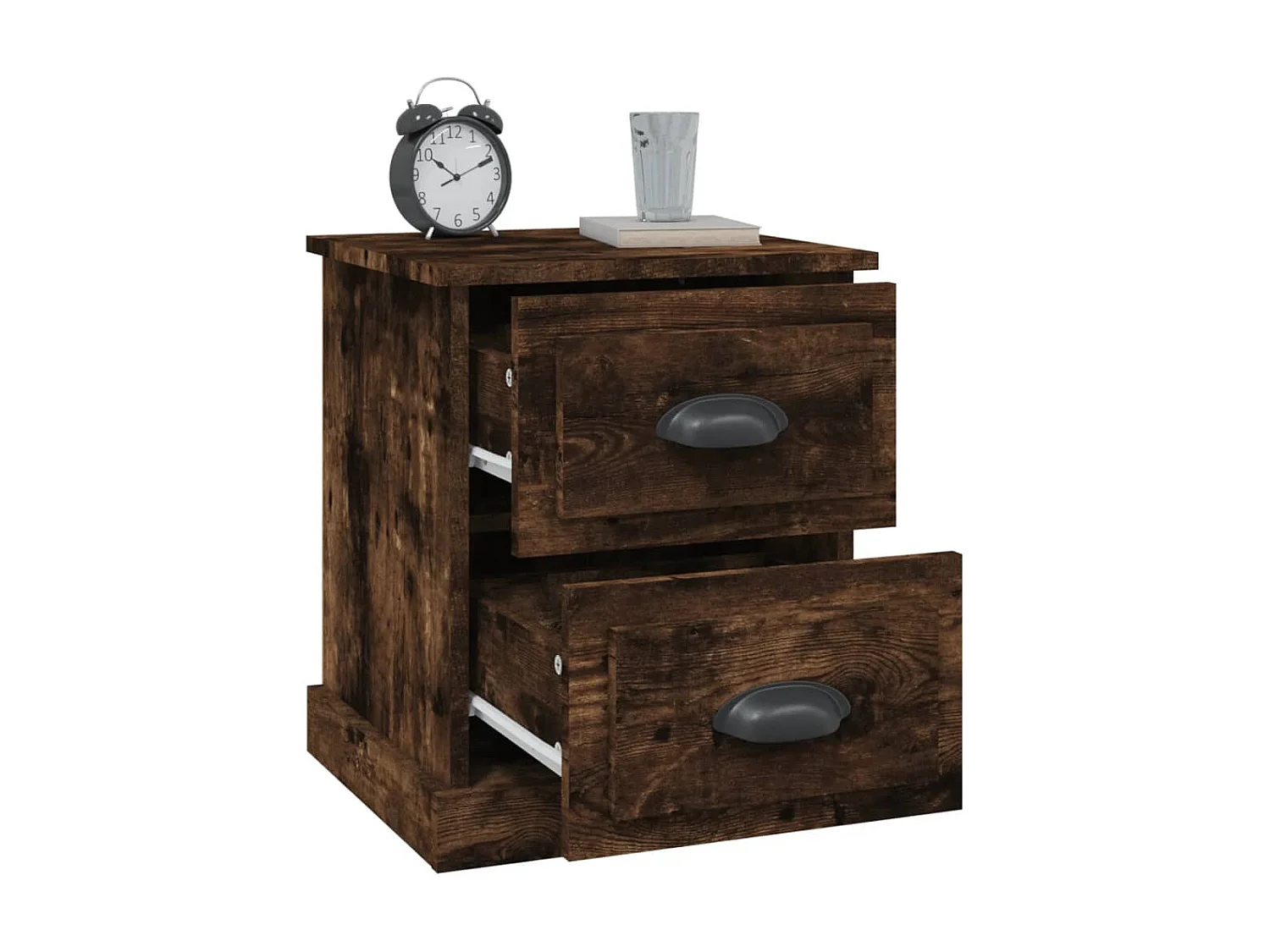 2er-Set Nachttische Nachtschrank Räuchereiche 39x39x47,5 cm Holzwerkstoff -RN55700