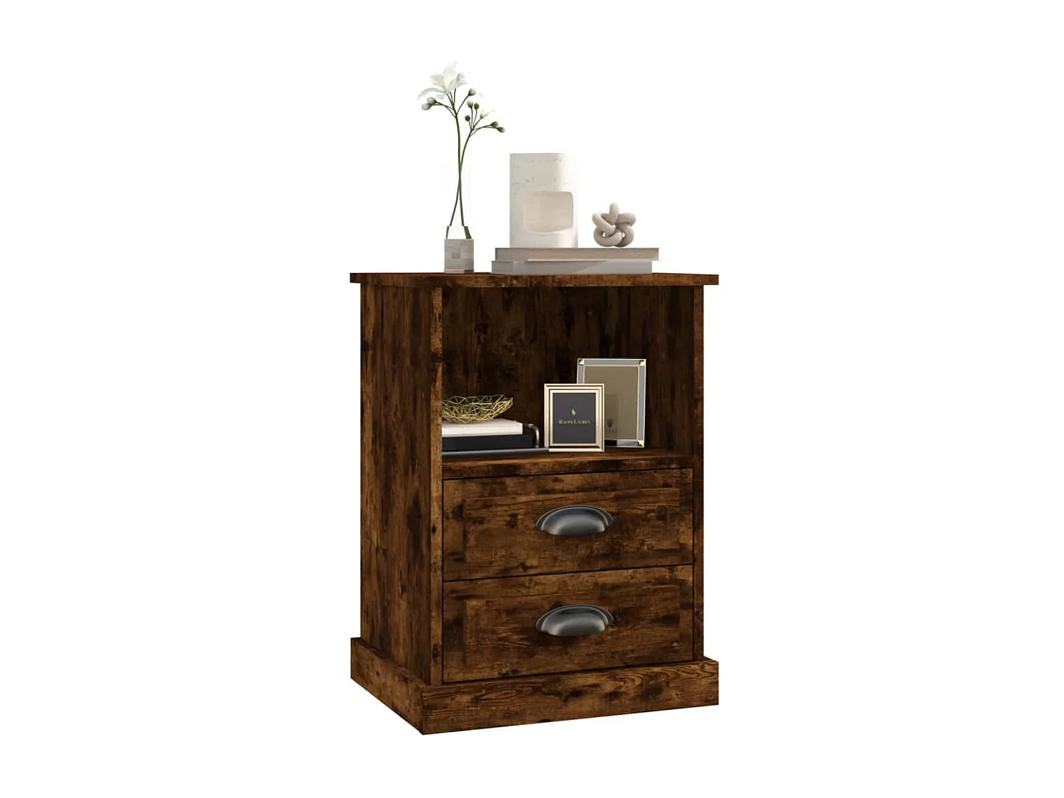 Nachttisch Nachtschrank Räuchereiche 43x36x60 cm -RN31898