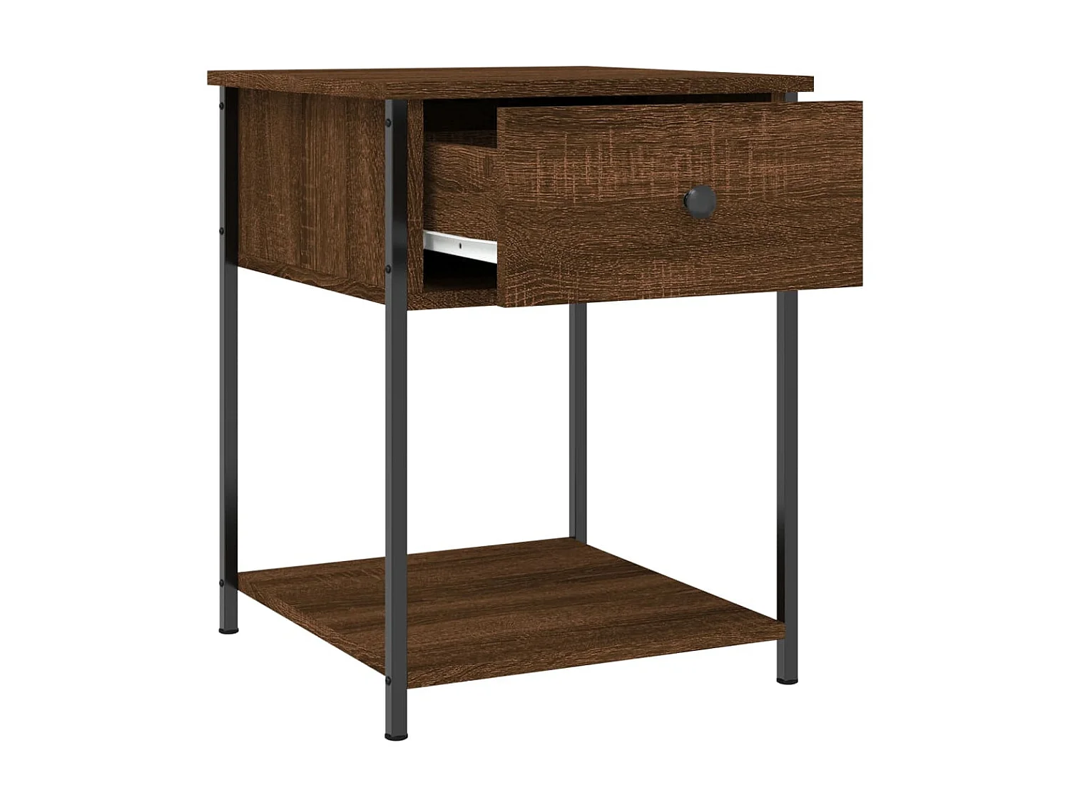 Nachttisch Nachtschrank Braun Eichen-Optik 44x45x58 cm Holzwerkstoff -RN59880