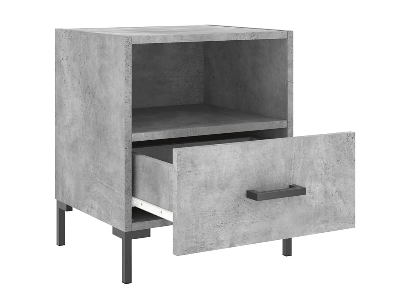 2er-Set Nachttische Nachtschrank Betongrau 40x35x47,5 cm Holzwerkstoff -RN97544