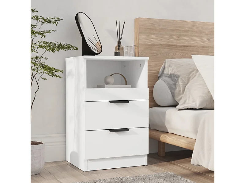 Nachttisch Nachtschrank Weiß Holzwerkstoff -RN81735
