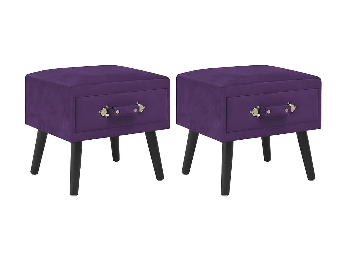 2er-Set Nachttische Nachtschrank Dunkelviolett 40 x 35 x 40 cm Samt -RN79957