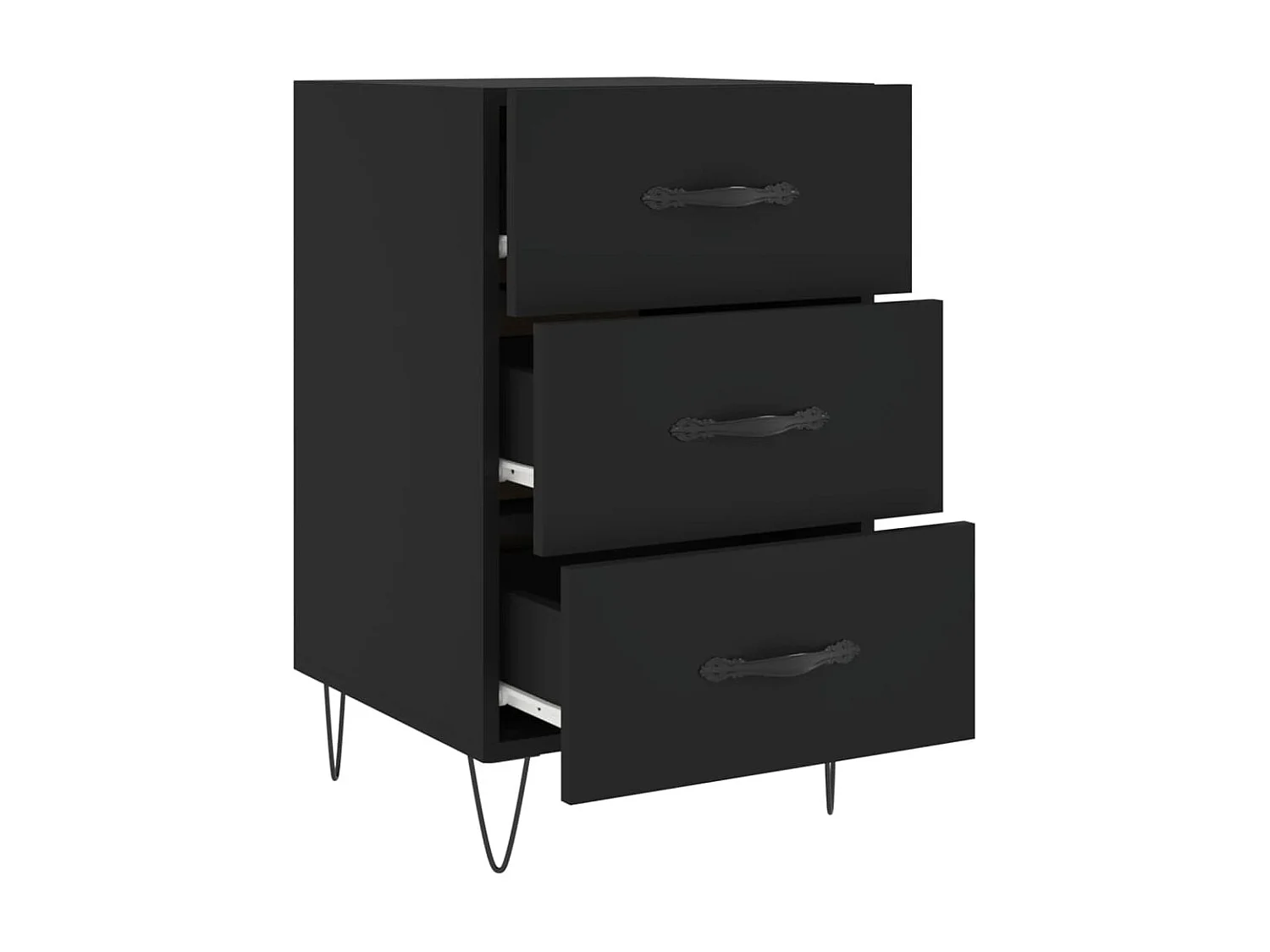 Nachttisch Nachtschrank Schwarz 40x40x66 cm Holzwerkstoff -RN71103