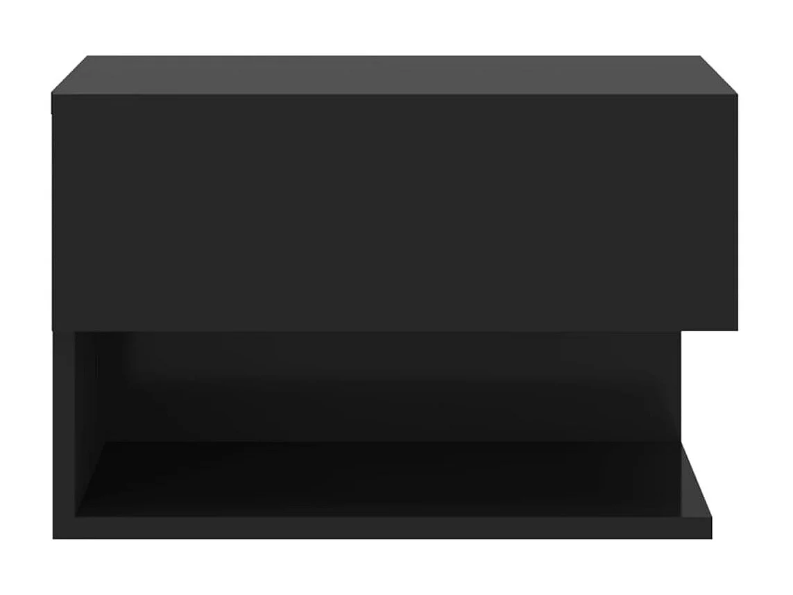 2er-Set Wand-Nachttische Nachtschrank Schwarz -RN39629