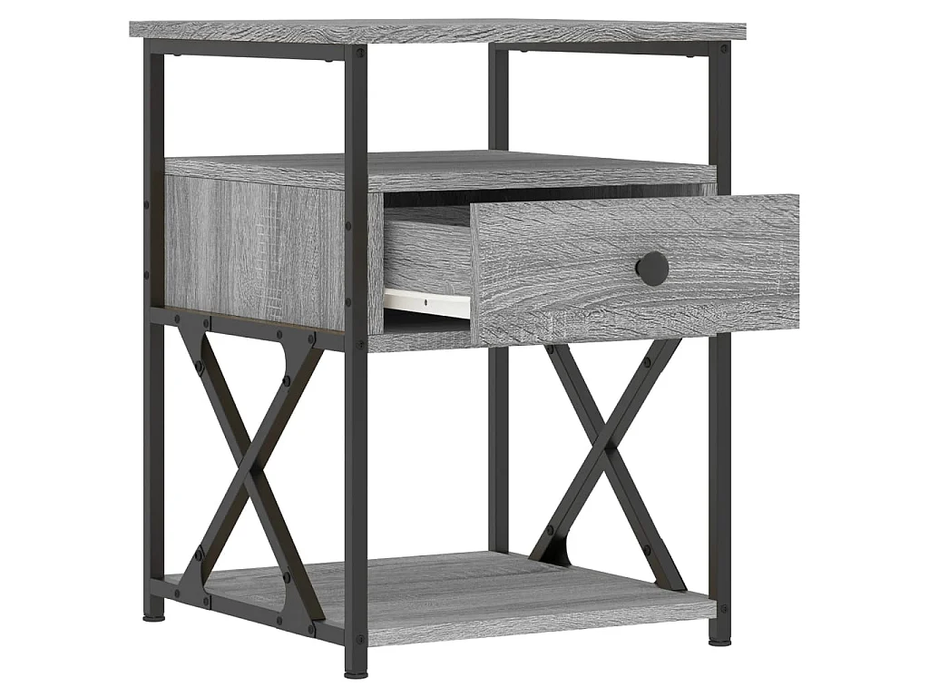 2er-Set Nachttische Nachtschrank Grau Sonoma 40x42x55 cm Holzwerkstoff -RN53730
