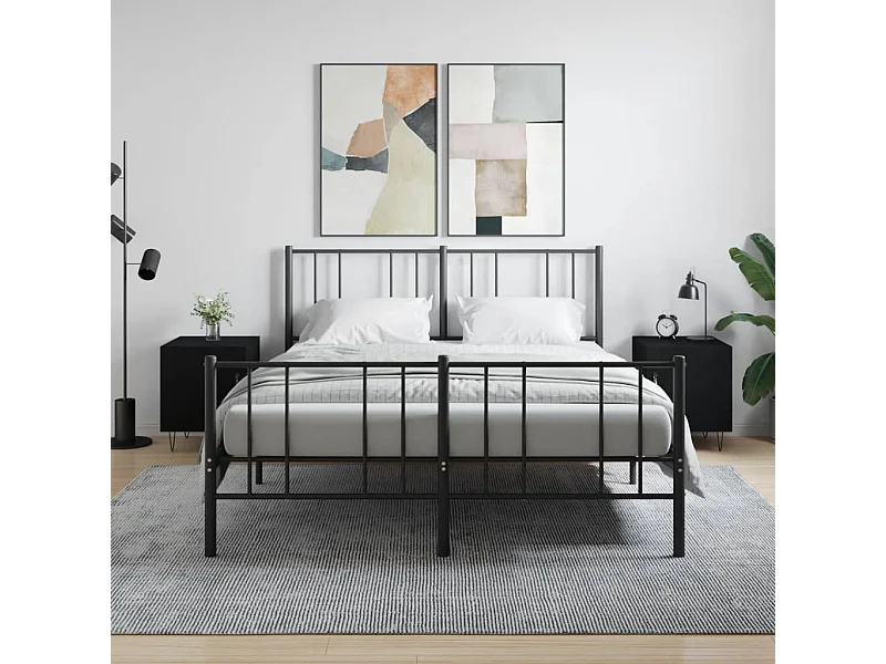 2er-Set Nachttische Nachtschrank Schwarz 40x40x50 cm Holzwerkstoff -RN56653