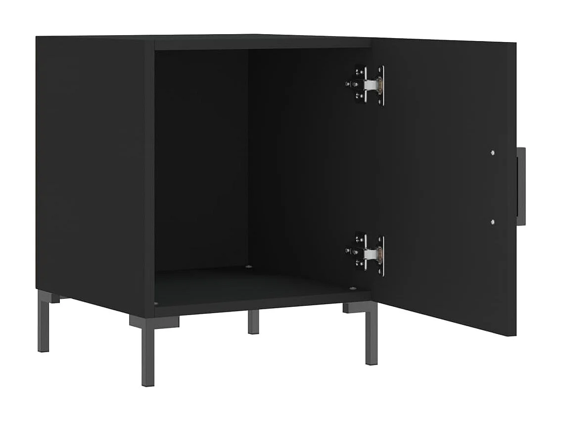 2er-Set Nachttische Nachtschrank Schwarz 40x40x50 cm Holzwerkstoff -RN84564