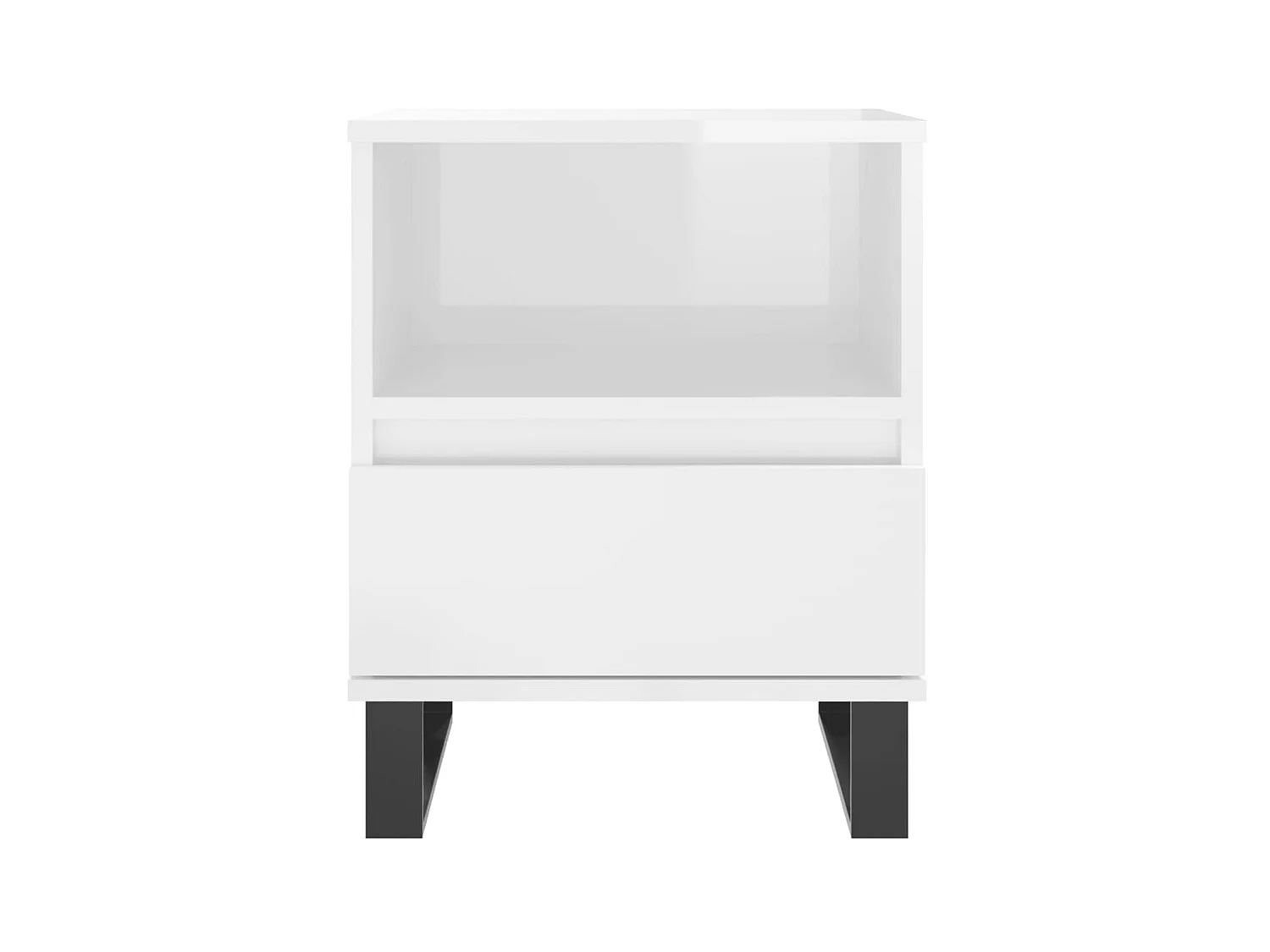 Nachttisch Nachtschrank Hochglanz-Weiß 40x35x50 cm Holzwerkstoff -RN97525
