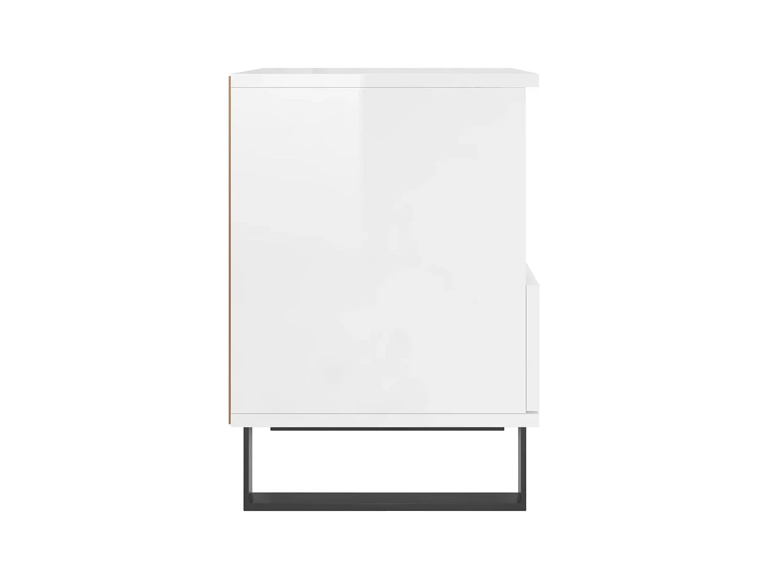 Nachttisch Nachtschrank Hochglanz-Weiß 40x35x50 cm Holzwerkstoff -RN97525